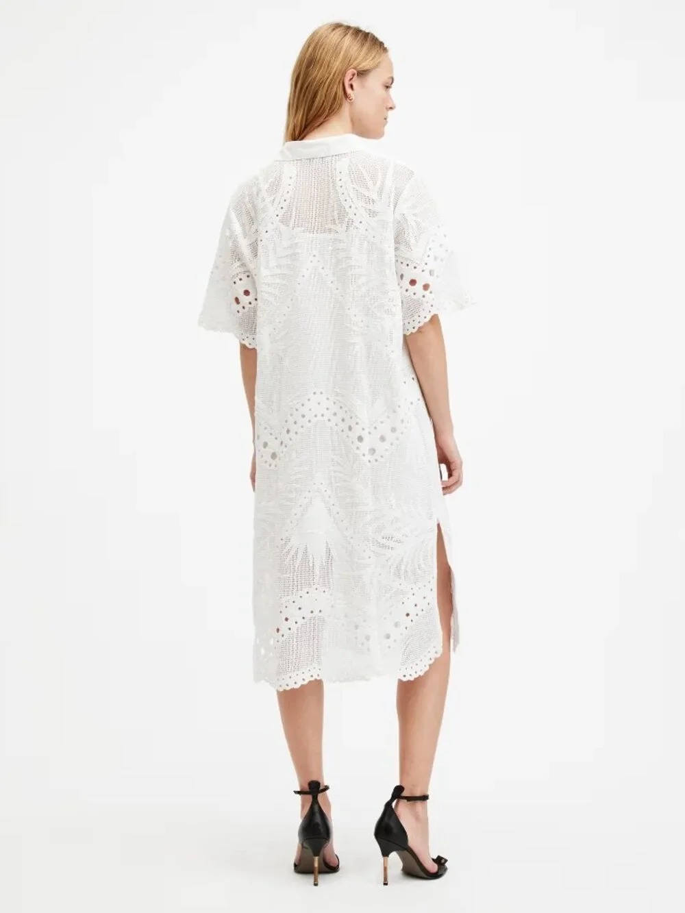 ALLSAINTS Meria Broderie midi dress - 10 - white - Picture 2 of 11